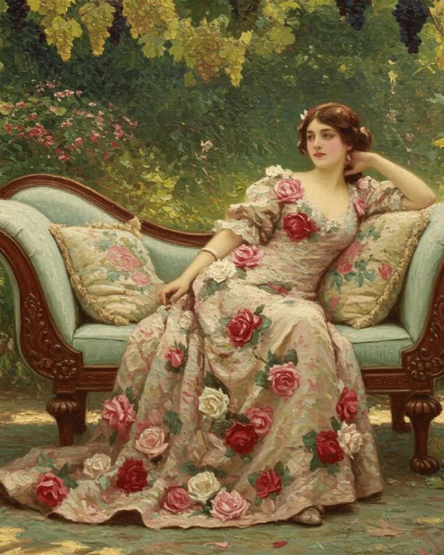 Ladies in Waiting costume illustration