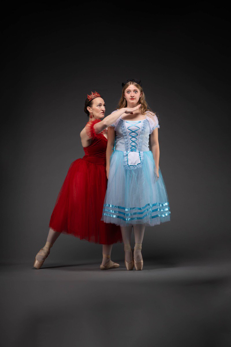 Young ballet dancers performing ensemble piece in Alice in Wonderland